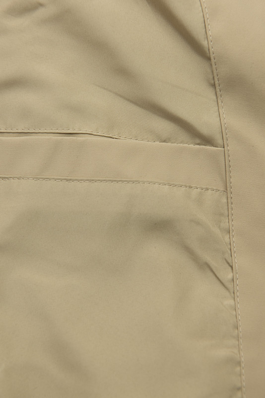 Podaljšana parka s potiskom v kapuci bež