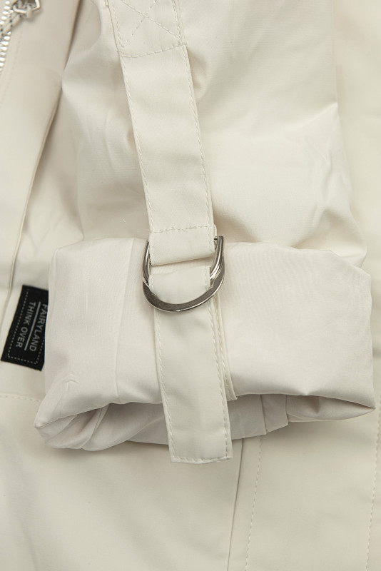 Podaljšana parka s potiskom v kapuci