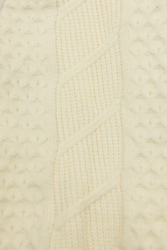 Ženska prehodna jakna s pletenimi rokavi ecru