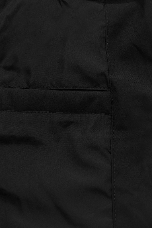 Ženska prehodna parka s snemljivo kapuco črna