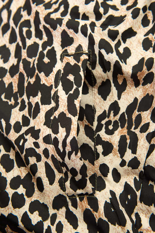 Dvostranski telovnik z leopardjim vzorcem, črna