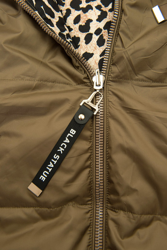 Dvostranski telovnik z leopardjim vzorcem, rjava