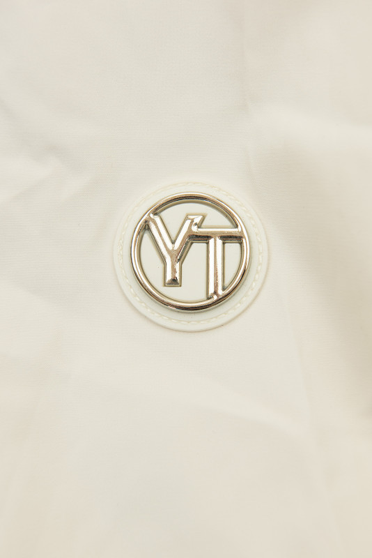 Ecru spomladanska parka z veliko kapuco