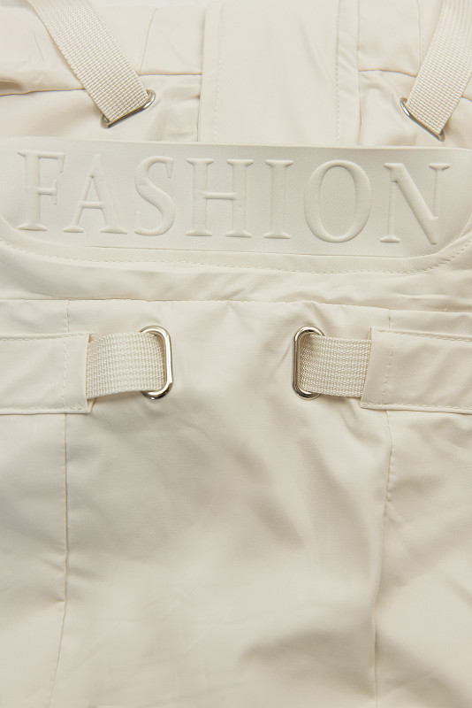 Ecru spomladanska parka z veliko kapuco