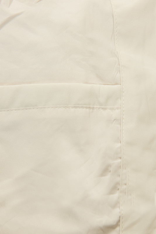 Ecru spomladanska parka z veliko kapuco