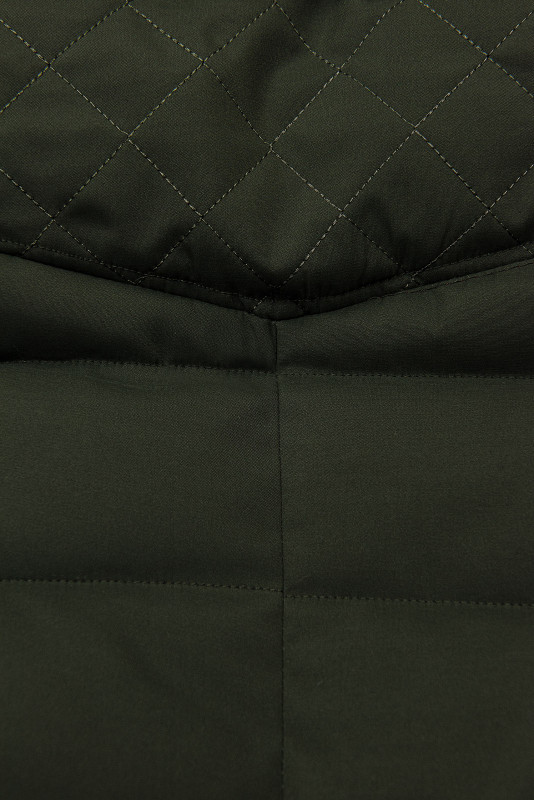 Topla prešita bunda temno khaki