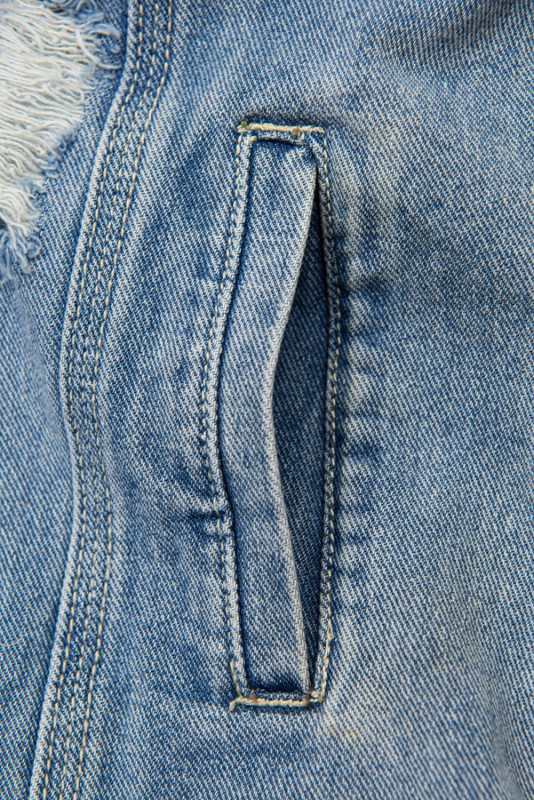 Modra jeans jakna s pasom