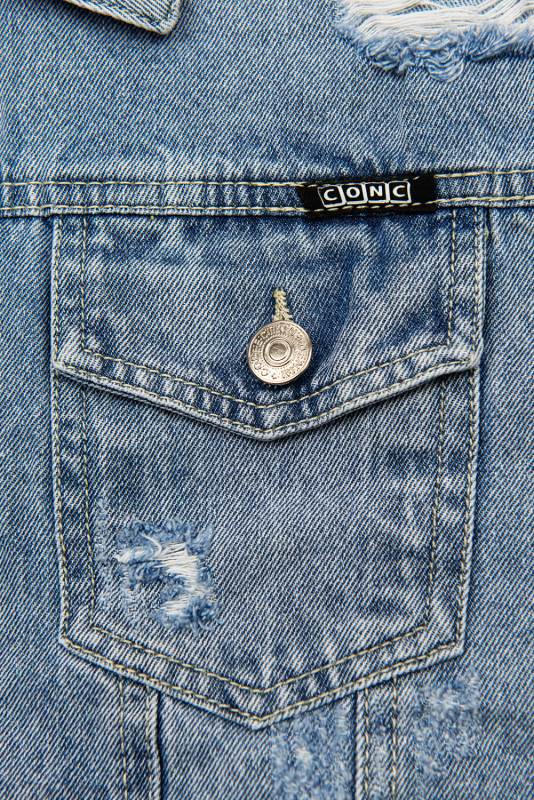 Modra ohlapna jeans jakna