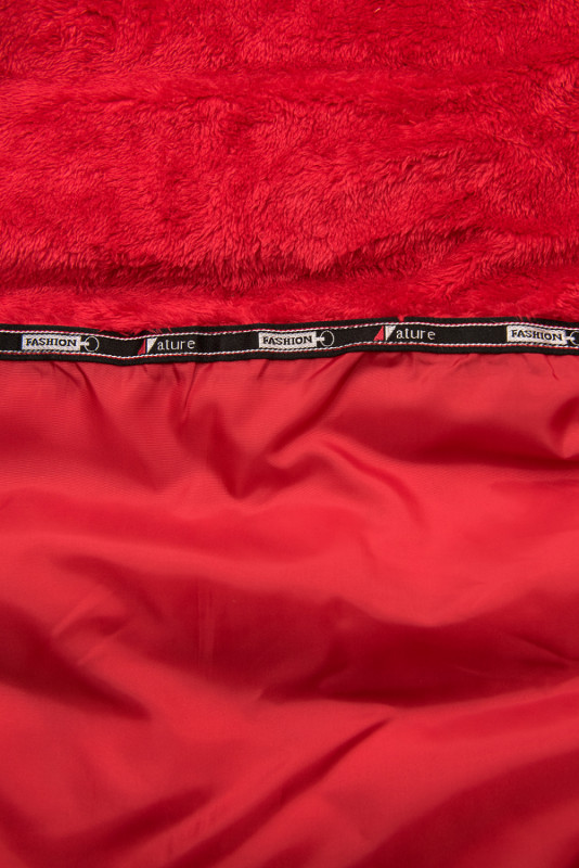 Rdeča daljša zimska bunda