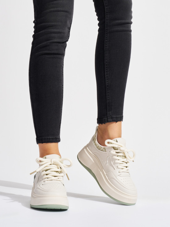 Stilne bež sneakers na debeli podplati