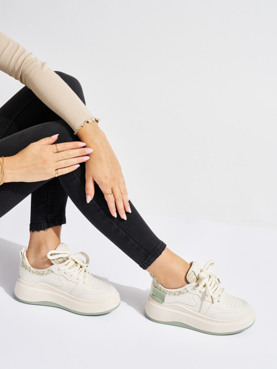 Stilne bež sneakers na debeli podplati