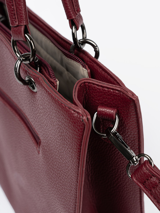 Bordo tote torbica z reliefnim napisom