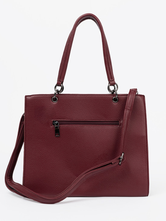 Bordo tote torbica z reliefnim napisom