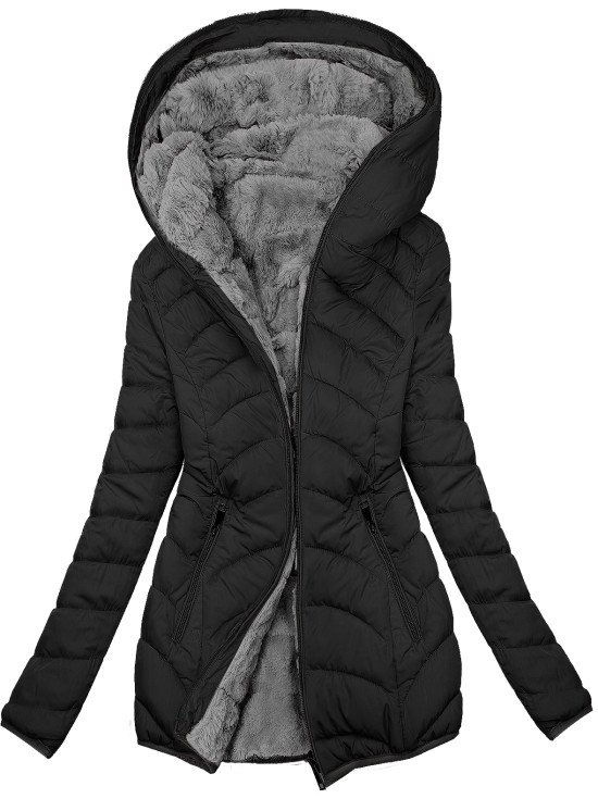 Obojestranska podložena jakna črna/siva