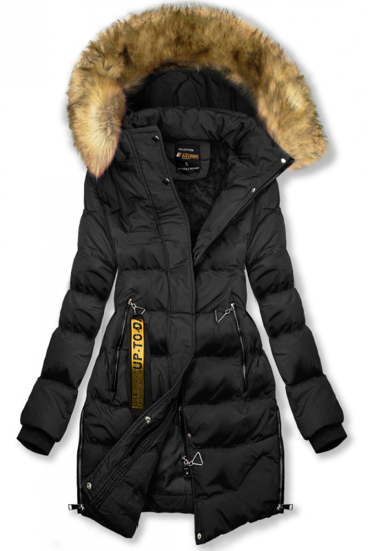 Črna daljša zimska bunda