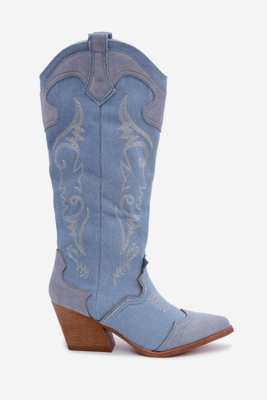 Jeans kavbojski škornji s peto