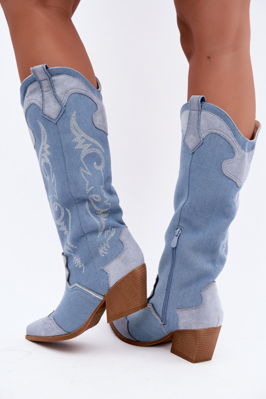 Jeans kavbojski škornji s peto
