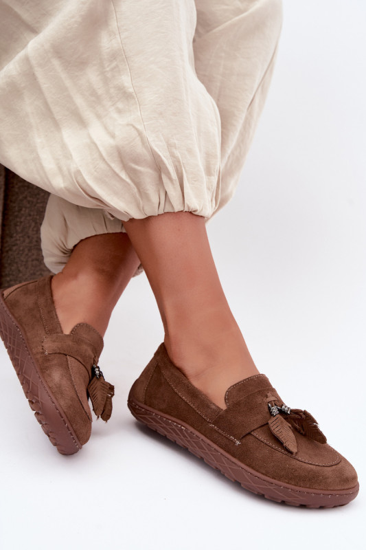 Barefoot mokasin iz naravnega semiša, rjav