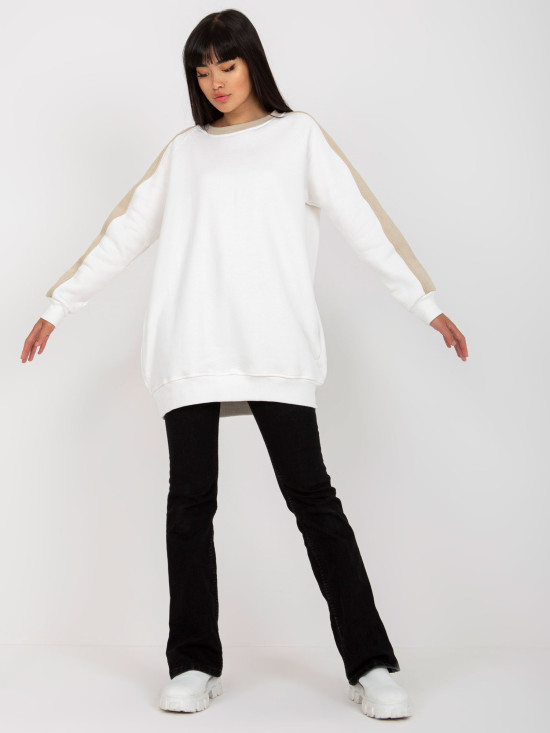 Bela-bežna oversize majica RUE PARIS