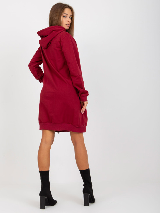 Bordo obleka s kapuco
