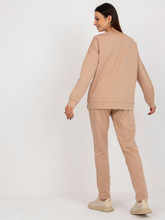 Camel barvni casual komplet s hlačami