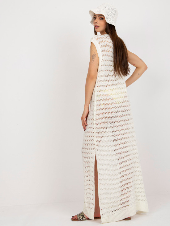 Oversize maxi obleka v ecru