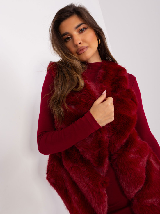 Bordo asimetrična ženska brezrokavnik