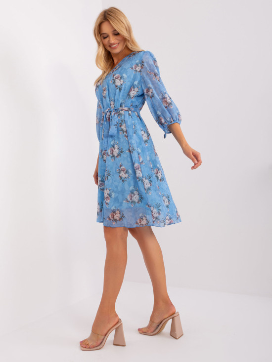 Modra oversize cvjetna haljina