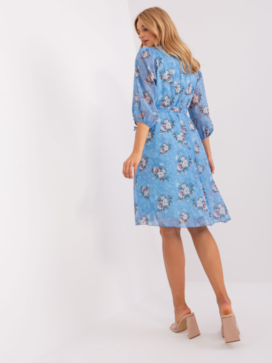 Modra oversize cvjetna haljina