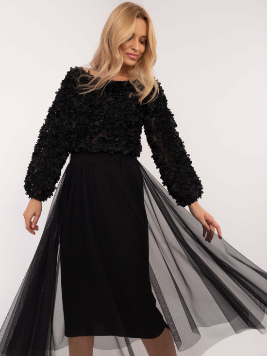Elegantna črna midi krila