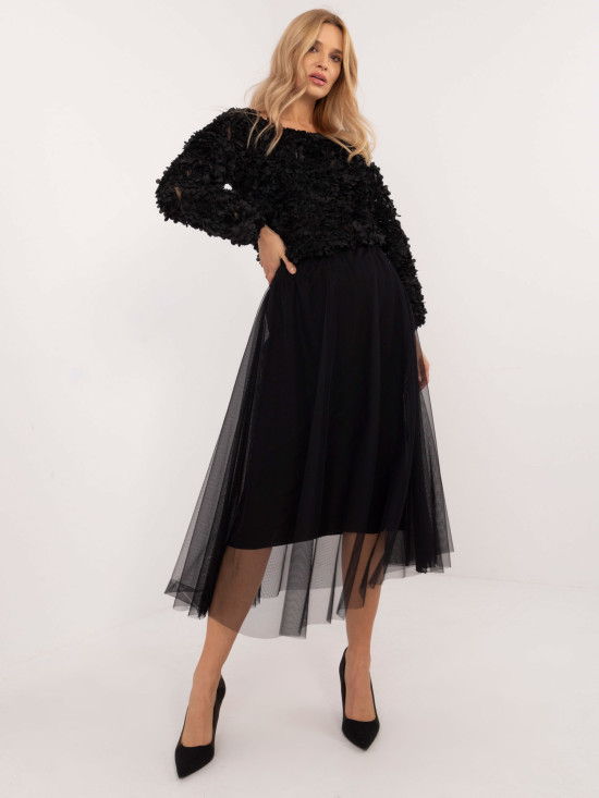 Elegantna črna midi krila