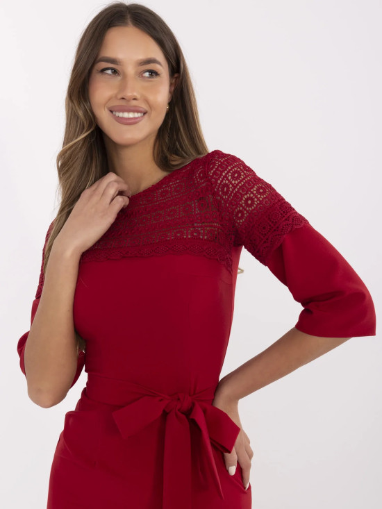 Elegantna bordo koktajl obleka