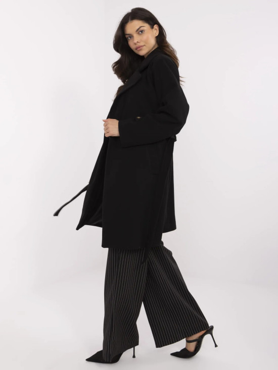 Elegantna črna prehodna bunda