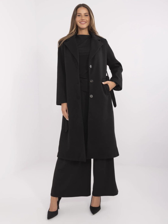 Elegantna črna prehodna bunda