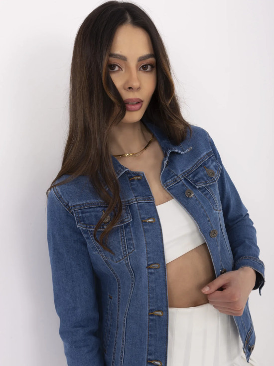 Ženska modra jeans jakna