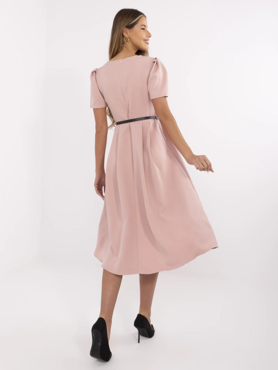 Elegantna midi obleka v temno roza