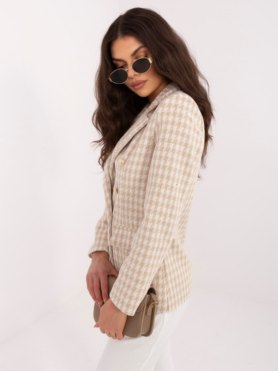Bež sako s pepita vzorcem in podlogo