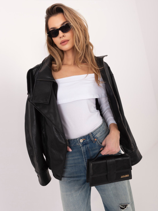 Bela bluza z odprtimi rameni in 3/4 rokavi