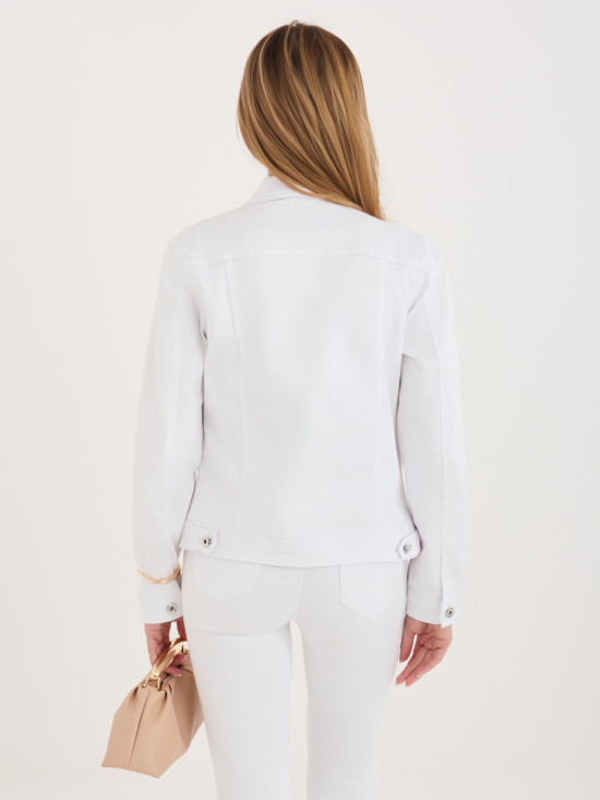 Bela jeans jakna s klasičnim ovratnikom