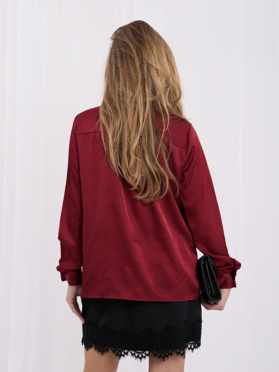Elegantna bordo srajca z aplikacijo