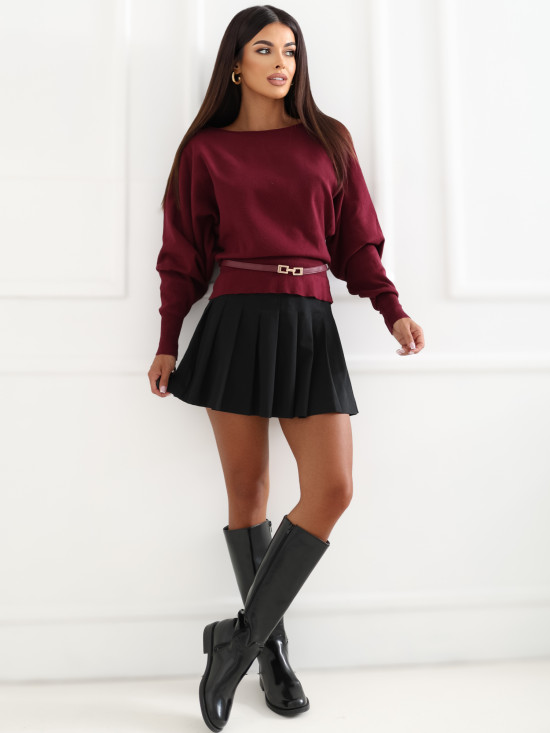 Eleganten bordo pulover s pasom