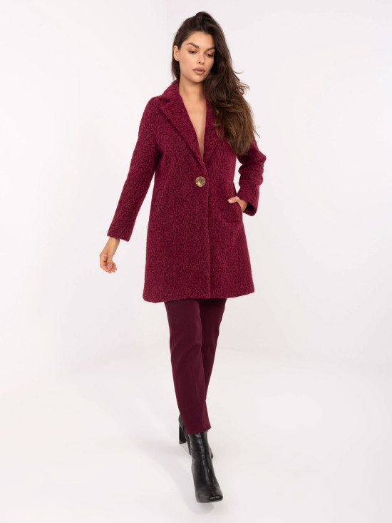 Eleganten prehodni plašč v bordo barvi