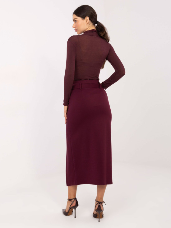 Elegantno bordo midi krilo s pasom