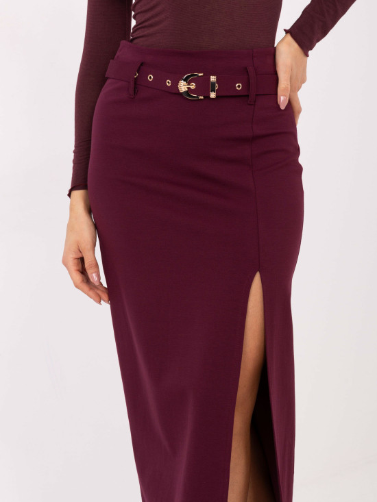 Elegantno bordo midi krilo s pasom