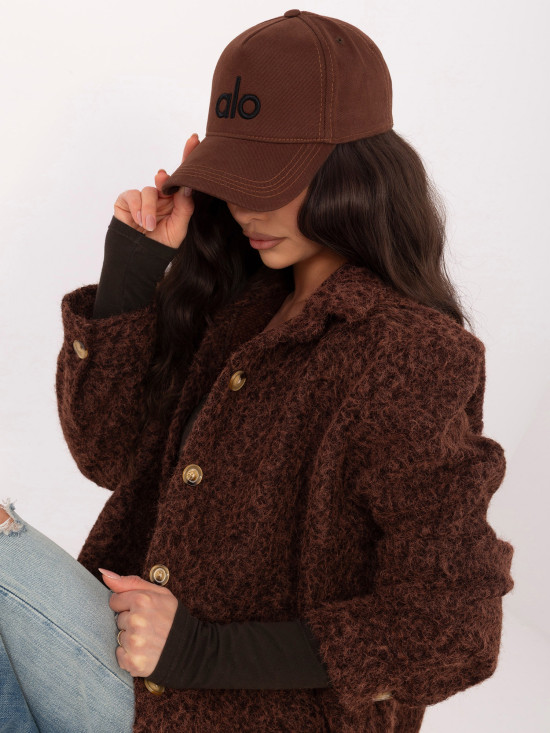 Ženska prehodna jakna v temno rjavi barvi