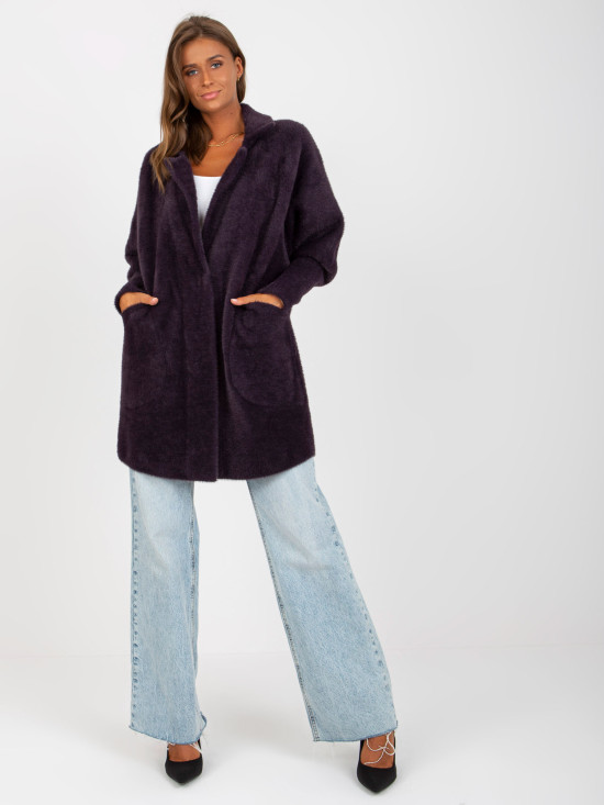 Prehodni plašč iz alpake in volne violet