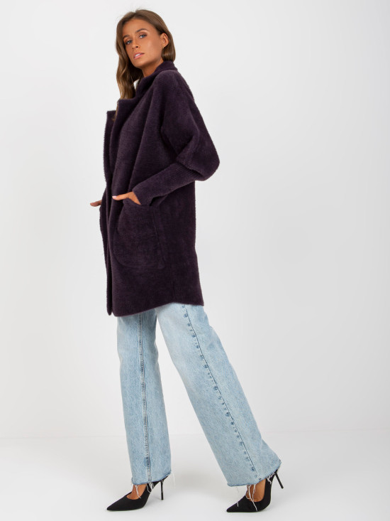 Prehodni plašč iz alpake in volne violet