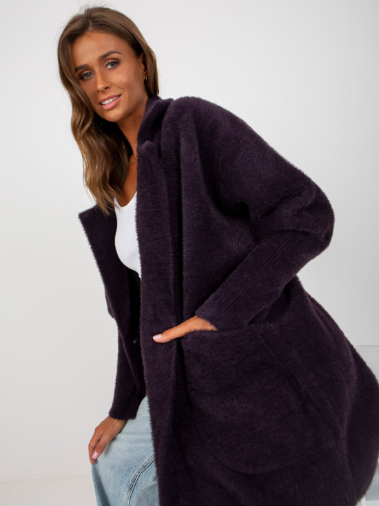 Prehodni plašč iz alpake in volne violet