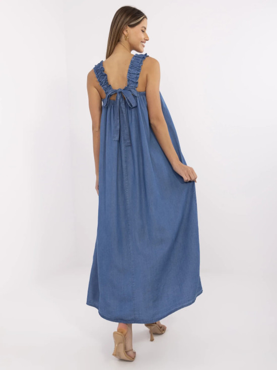 Maxi oversize obleka v temno modri barvi