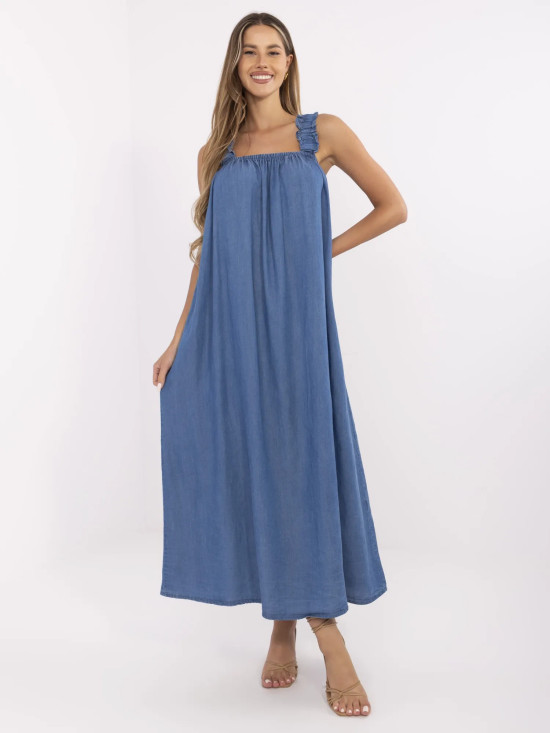 Maxi oversize obleka v temno modri barvi